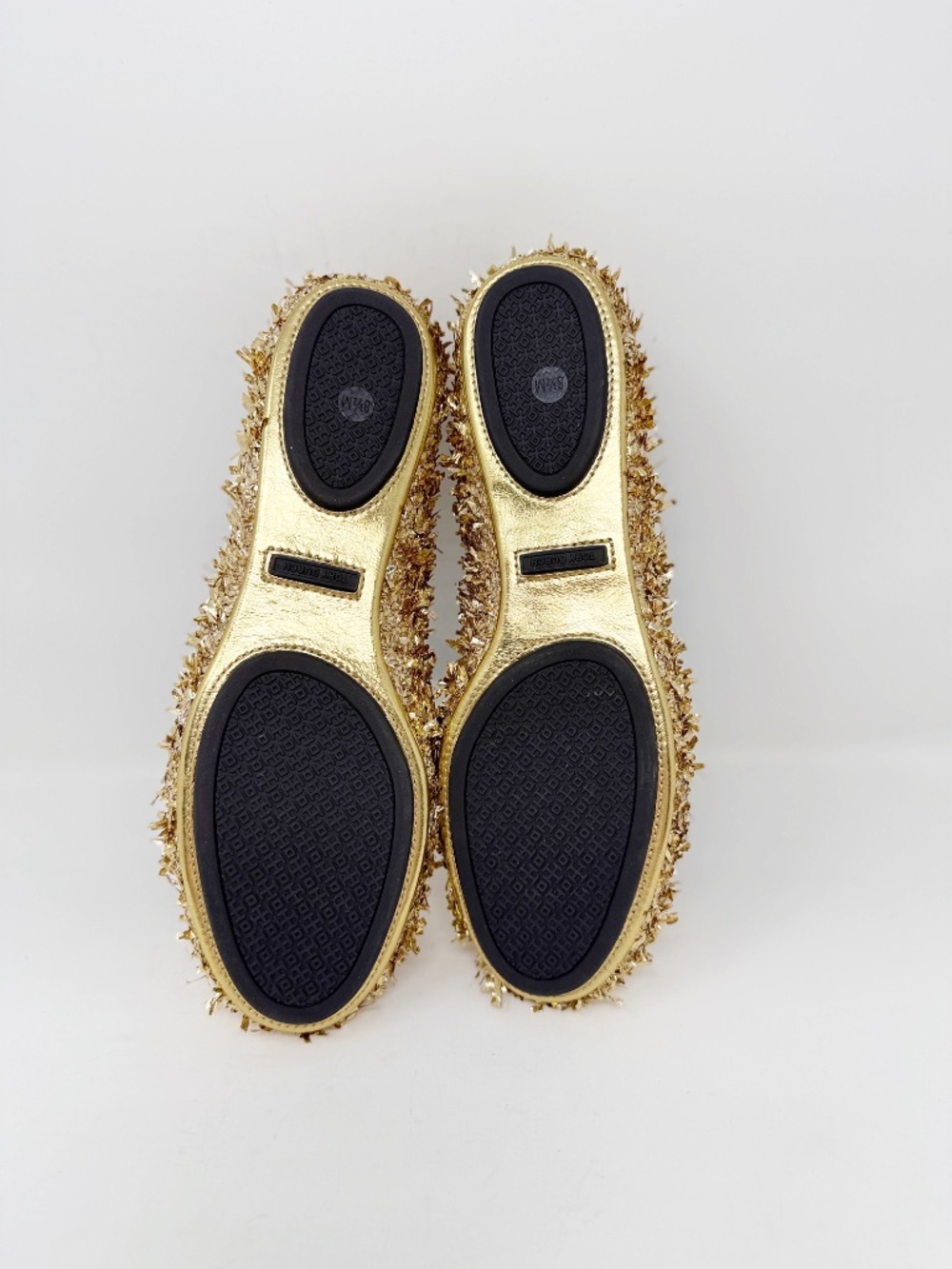 New Tory Burch Minnie Travel Ballet Flats In Gold Confetti Sz 8.5 - Picture 12 of 13